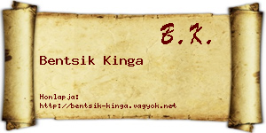 Bentsik Kinga névjegykártya